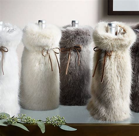 Ultra Faux Fur Wine Bag 